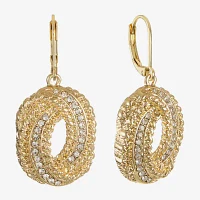 Monet Jewelry Gold Tone Spiral Glass Drop Earrings