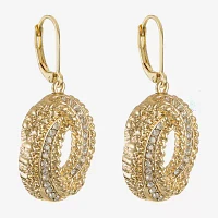 Monet Jewelry Gold Tone Spiral Glass Drop Earrings