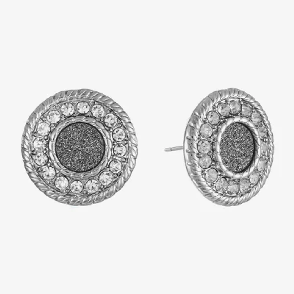 Monet Jewelry Glass 17.3mm Round Stud Earrings