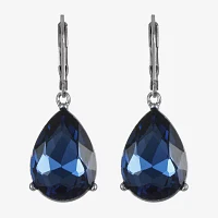 Monet Jewelry Womens Red Glass Marquise Drop Earrings