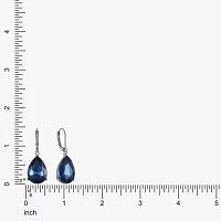 Monet Jewelry Womens Red Glass Marquise Drop Earrings