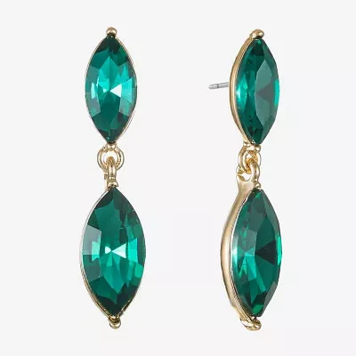 Monet Jewelry Double Womens Red Glass Marquise Hypoallergenic Drop Earrings