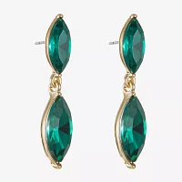 Monet Jewelry Double Womens Red Glass Marquise Hypoallergenic Drop Earrings