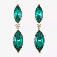 Monet Jewelry Double Womens Red Glass Marquise Hypoallergenic Drop Earrings