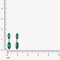 Monet Jewelry Double Womens Red Glass Marquise Hypoallergenic Drop Earrings