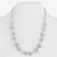 Monet Jewelry Silver Tone Twist Glass 17 Inch Collar Necklace