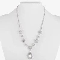 Monet Jewelry Silver Tone Glass 17 Inch Y Necklace