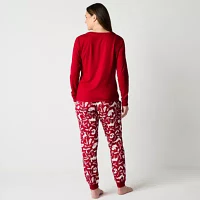 North Pole Trading Co. Womens Crew Neck Long Sleeve 2-pc. Matching Family Pant Pajama Set