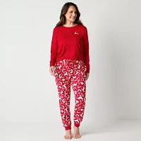 North Pole Trading Co. Womens Crew Neck Long Sleeve 2-pc. Matching Family Pant Pajama Set