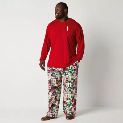 North Pole Trading Co. Mens Big Microfleece Crew Neck Long Sleeve 2-pc. Matching Family Pant Pajama Set