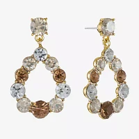 Monet Jewelry Gold Tone Glass Round Drop Earrings