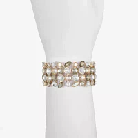 Monet Jewelry Gold Tone Glass Round Stretch Bracelet