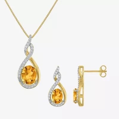 Gemstone 14K Gold Over Silver 2-pc. Oval Jewelry Set