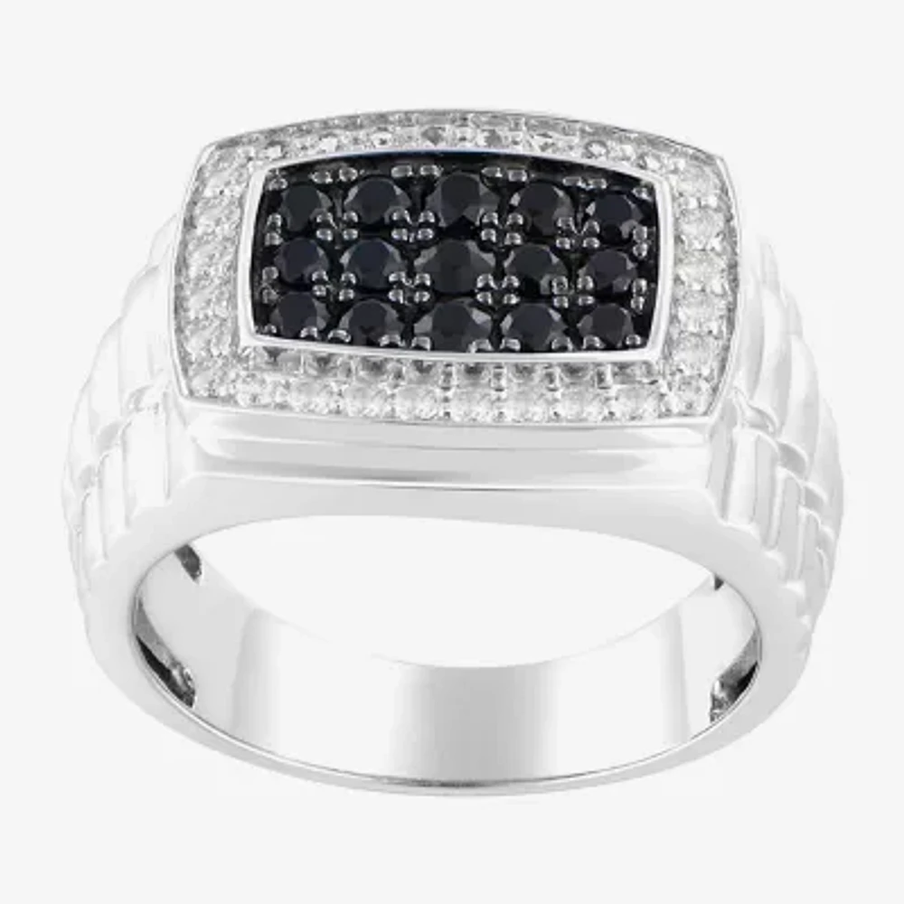Mens Genuine Multi Color Sapphire Sterling Silver Fashion Ring
