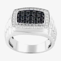 Mens Genuine Multi Color Sapphire Sterling Silver Fashion Ring