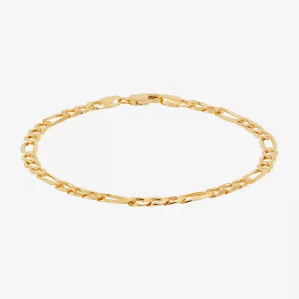 14K Gold 8 1/2 Inch Solid Figaro Chain Bracelet