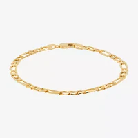 14K Gold 8 1/2 Inch Solid Figaro Chain Bracelet