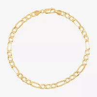 14K Gold 8 1/2 Inch Solid Figaro Chain Bracelet