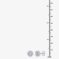 Yes, Please! Lab Created White Sapphire Sterling Silver 9mm Round Stud Earrings