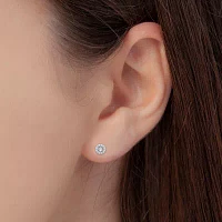 Yes, Please! Lab Created White Sapphire Sterling Silver 9mm Round Stud Earrings