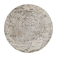 Weave And Wander Parker Abstract Machine Made Indoor Round Area Rug