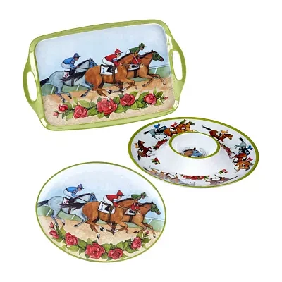 Certified International Derby Day At The Races 3-pc. Serving Sets