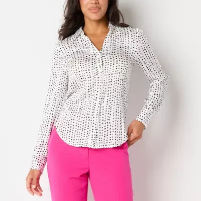 Worthington Womens Long Sleeve Regular Fit Button-Down Shirt