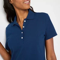 St. John's Bay Womens Short Sleeve Polo Shirt