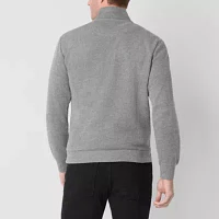 U.S. Polo Assn. Flatback Mens Mock Neck Long Sleeve Quarter-Zip Pullover