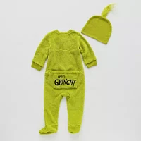 Baby Unisex Dr. Seuss Grinch Fleece Long Sleeve Matching Family One Piece Pajama