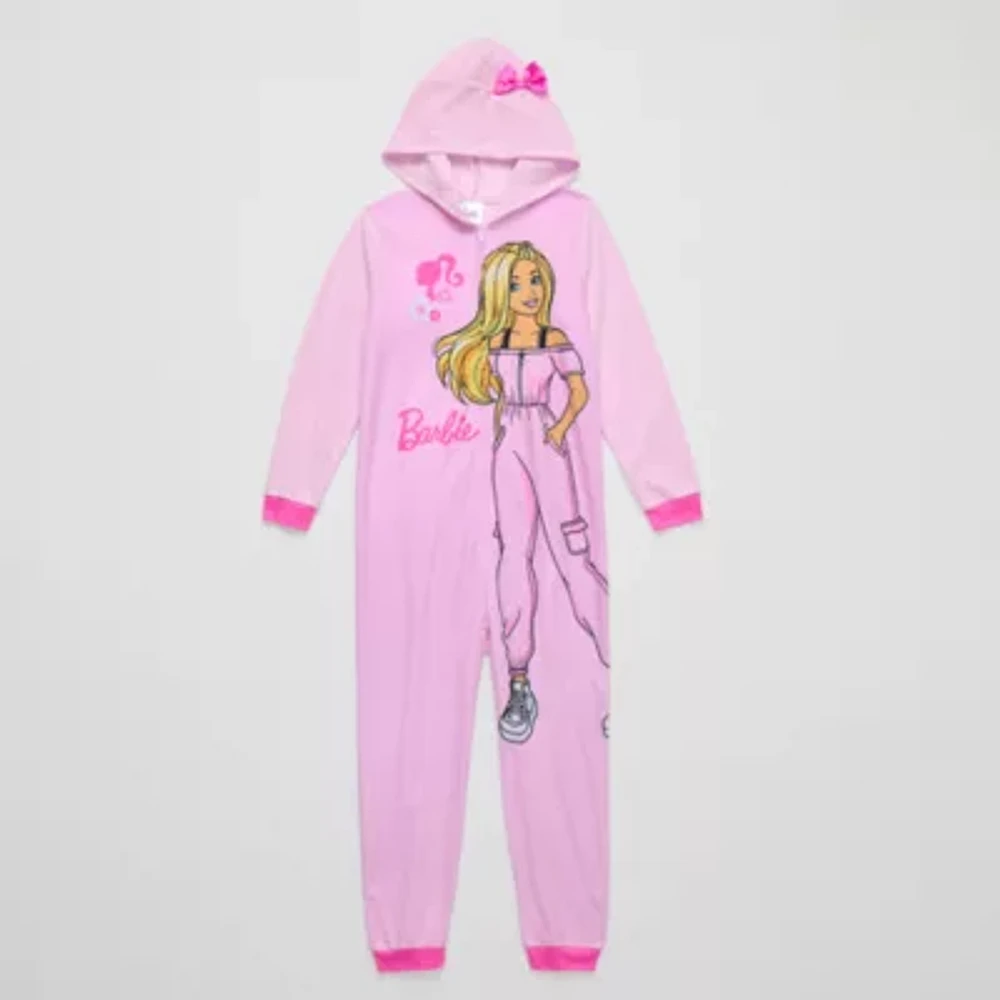 Little & Big Girls Microfleece Barbie Long Sleeve One Piece Pajama