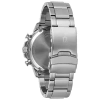 Bulova Marine Star Mens Silver Tone Stainless Steel Bracelet Watch 96b272