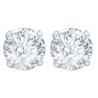 1/4 CT. T.W. Natural White Diamond 14K White Gold 4.1mm Round Stud Earrings