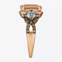 Le Vian® Grand Sample Sale™ Ring featuring 1  1/2 CT. Peach Morganite™ Sea Blue Aquamarine® 1/4 Chocolate Diamonds®  1/10 Vanilla set 14K Strawberry Gold®