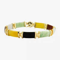 Multi-Color Jade Bracelet 14K/Sterling Silver