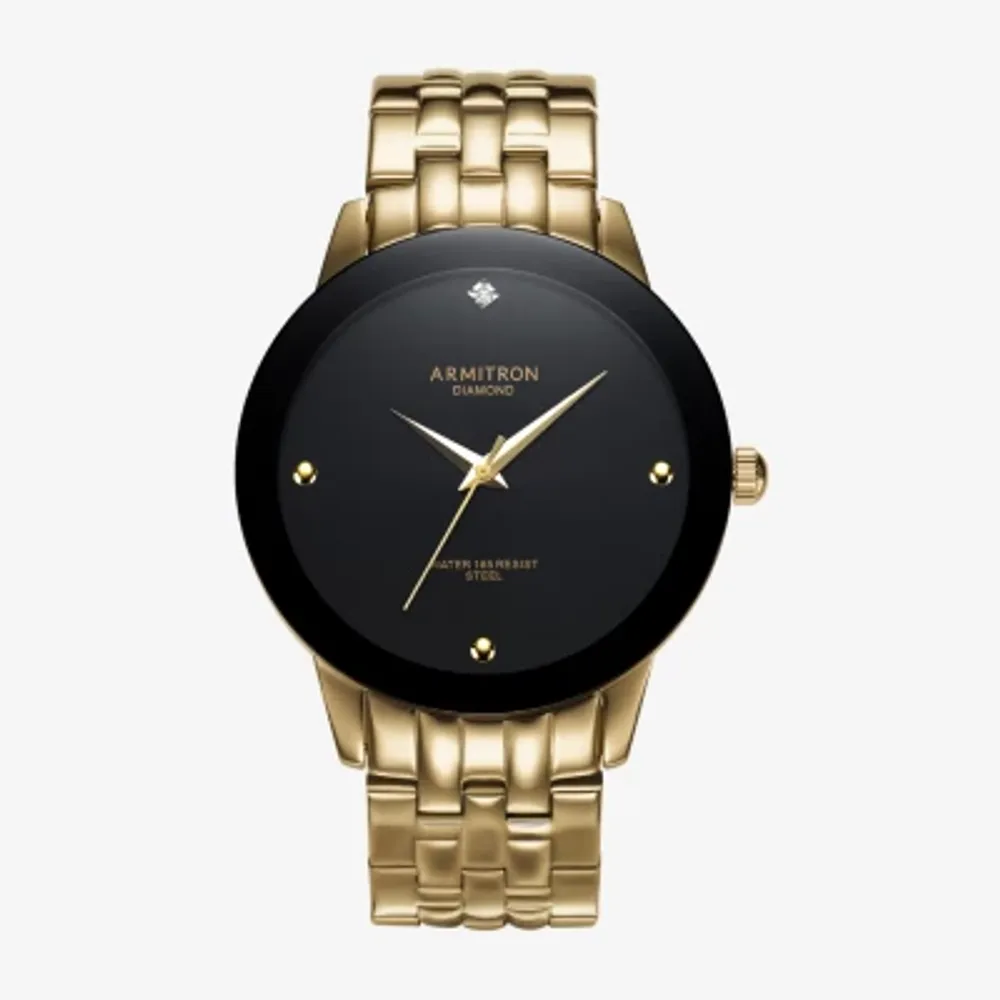 Armitron Armitron Mens Gold Tone Stainless Steel Bracelet Watch 20/4952bkgp