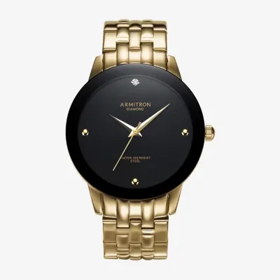 Armitron Armitron Mens Gold Tone Stainless Steel Bracelet Watch 20/4952bkgp