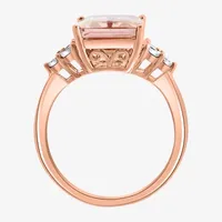 Effy Womens 1/10 CT. T.W. Diamond & Genuine Pink Morganite 14K Two Tone Gold Cocktail Ring