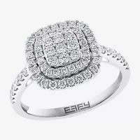 Effy Womens / CT. T.W. Mined Diamond 14K White Gold Cushion Halo Cocktail Ring