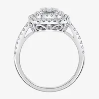 Effy Womens / CT. T.W. Mined Diamond 14K White Gold Cushion Halo Cocktail Ring