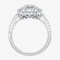 Effy Womens / CT. T.W. Natural Diamond 14K White Gold Cushion Halo Cocktail Ring