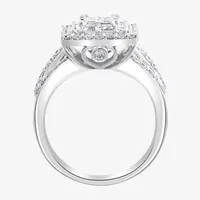 Effy Womens 2 CT. T.W. Natural Diamond 14K White Gold Halo Cocktail Ring