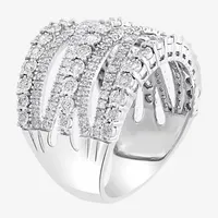 Effy  1 CT. T.W. Natural Diamond Sterling Silver Crossover Band