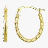 14K Gold 15mm Round Hoop Earrings