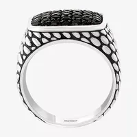 Effy  Mens Genuine Black Spinel Sterling Silver Fashion Ring