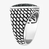 Effy  Mens Genuine Black Spinel Sterling Silver Fashion Ring