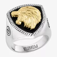 Effy Mens Genuine Black Onyx Sterling Silver Lion Ring