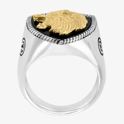 Effy Mens Genuine Black Onyx Sterling Silver Lion Ring