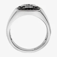 Effy  Mens Genuine Black Spinel Sterling Silver Skull Fashion Ring