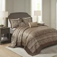 Madison Park Venetian 5 Piece Reversible Jacquard Bedspread Set